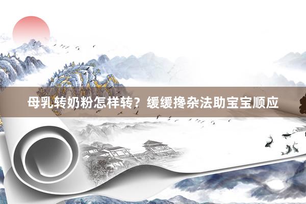 母乳转奶粉怎样转？缓缓搀杂法助宝宝顺应
